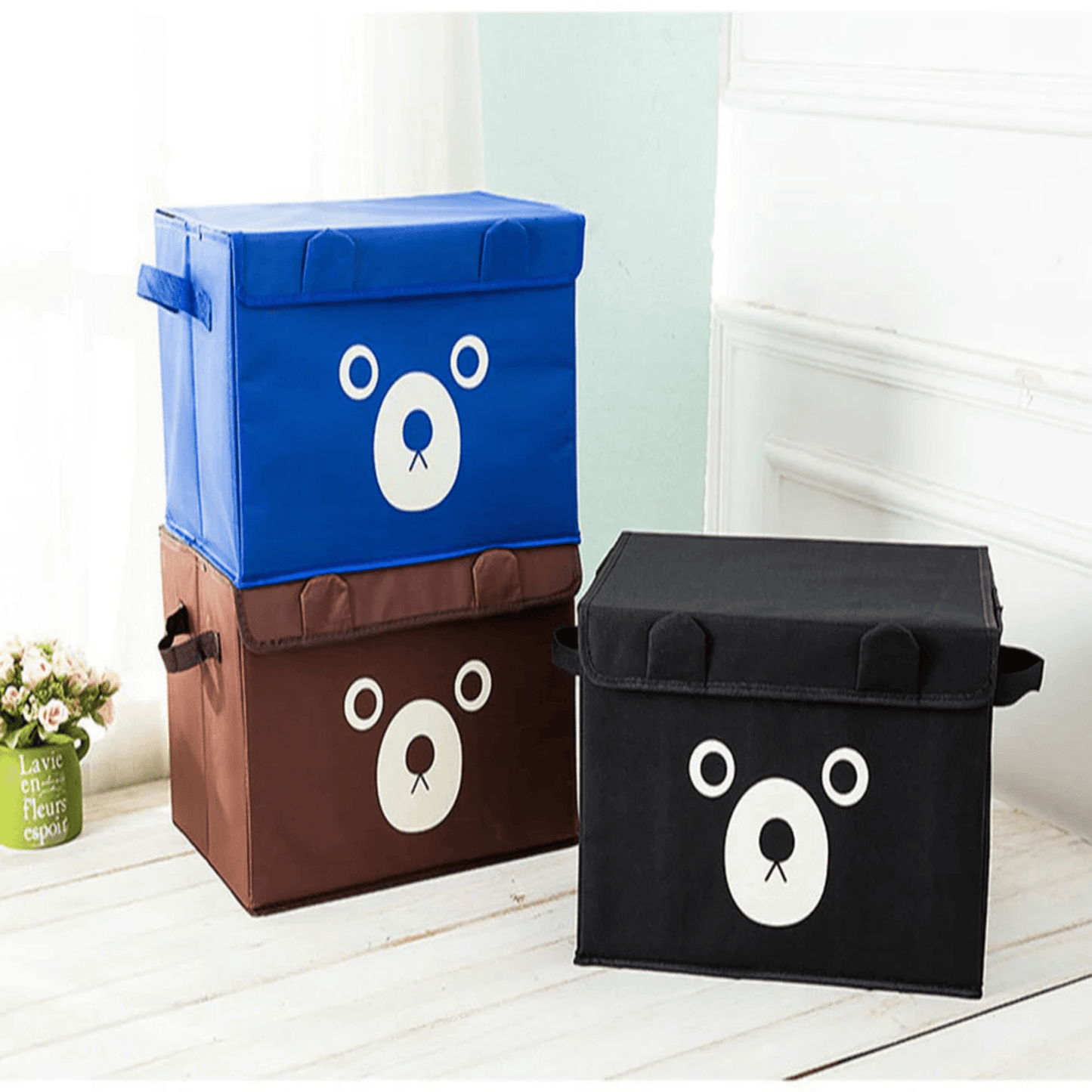 Panda Storage Box - Fold-able Cartoon Cute Bear Storage Box For Clothes & Kids Toys - Zeebad Pillow's