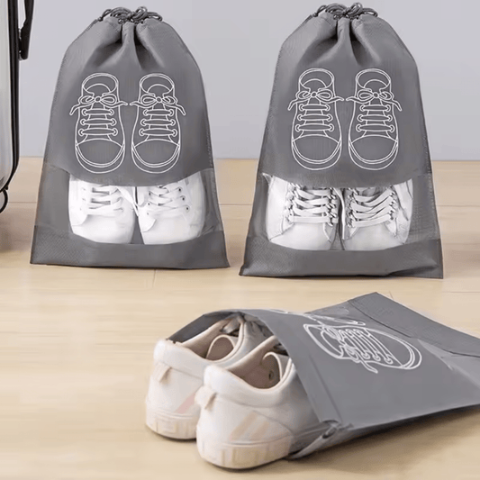 5-Pack Grey Travel Shoe Bags - Large Shoe Packing Organizers for Men and Women - Zeebad Pillow's