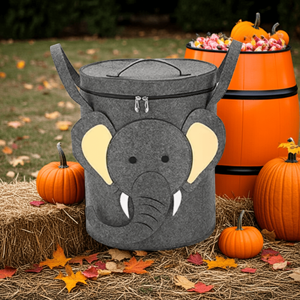 Cartoon Animal Storage Basket Large - Elephant - Zeebad Pillow's