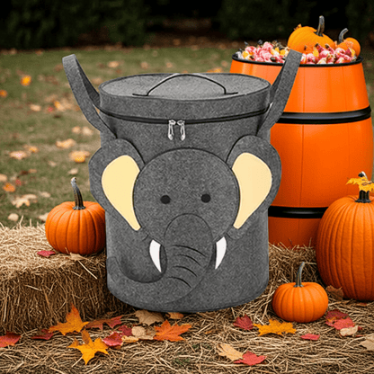 Cartoon Animal Storage Basket Large - Elephant - Zeebad Pillow's
