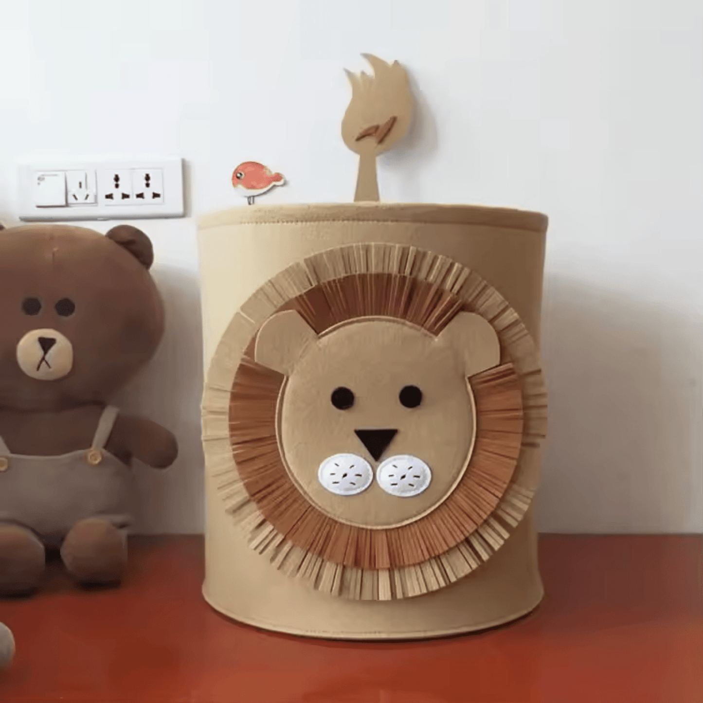 Cartoon Animal Storage Basket Large -Lion - Zeebad Pillow's