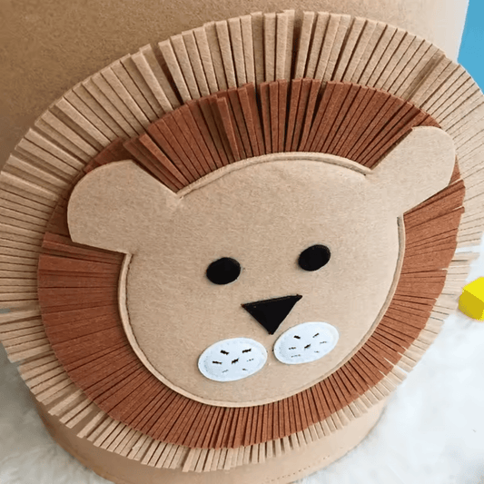 Cartoon Animal Storage Basket Large -Lion - Zeebad Pillow's