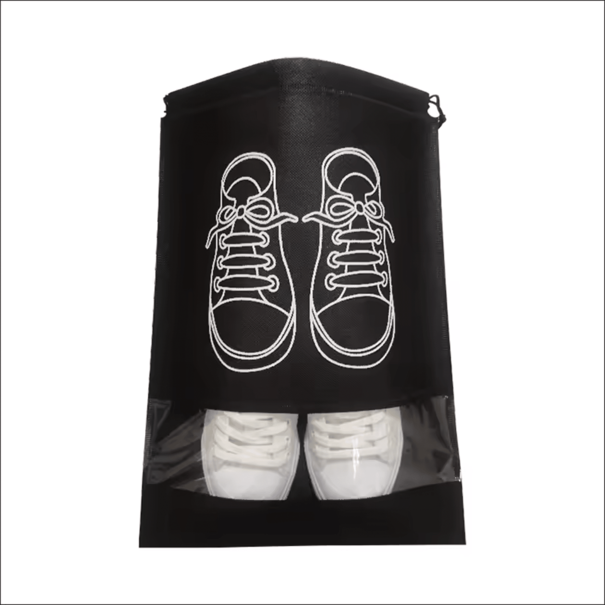 5-Pack Travel Shoe Storage Bags, Non-Woven Fabric Shoe Organizers - Black - Zeebad Pillow's