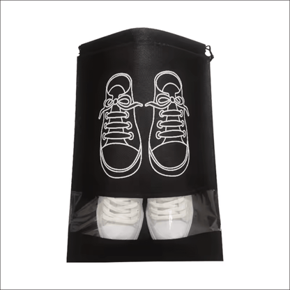 5-Pack Travel Shoe Storage Bags, Non-Woven Fabric Shoe Organizers - Black - Zeebad Pillow's