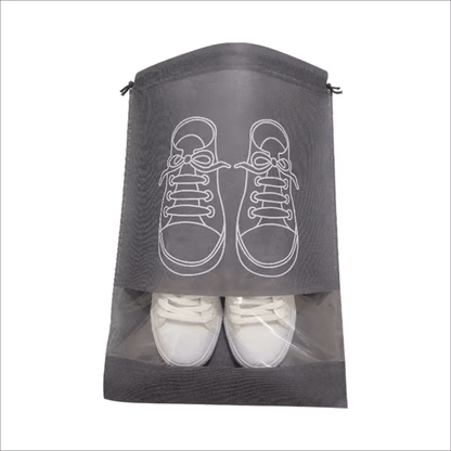 5-Pack Grey Travel Shoe Bags - Large Shoe Packing Organizers for Men and Women - Zeebad Pillow's