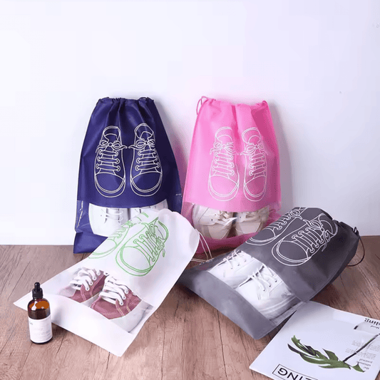 Travel Shoe Bags, Large Shoes Pouch Packing Organizers with Rope for Men and Women Pack of 5 - (Pink Color) - Zeebad Pillow's
